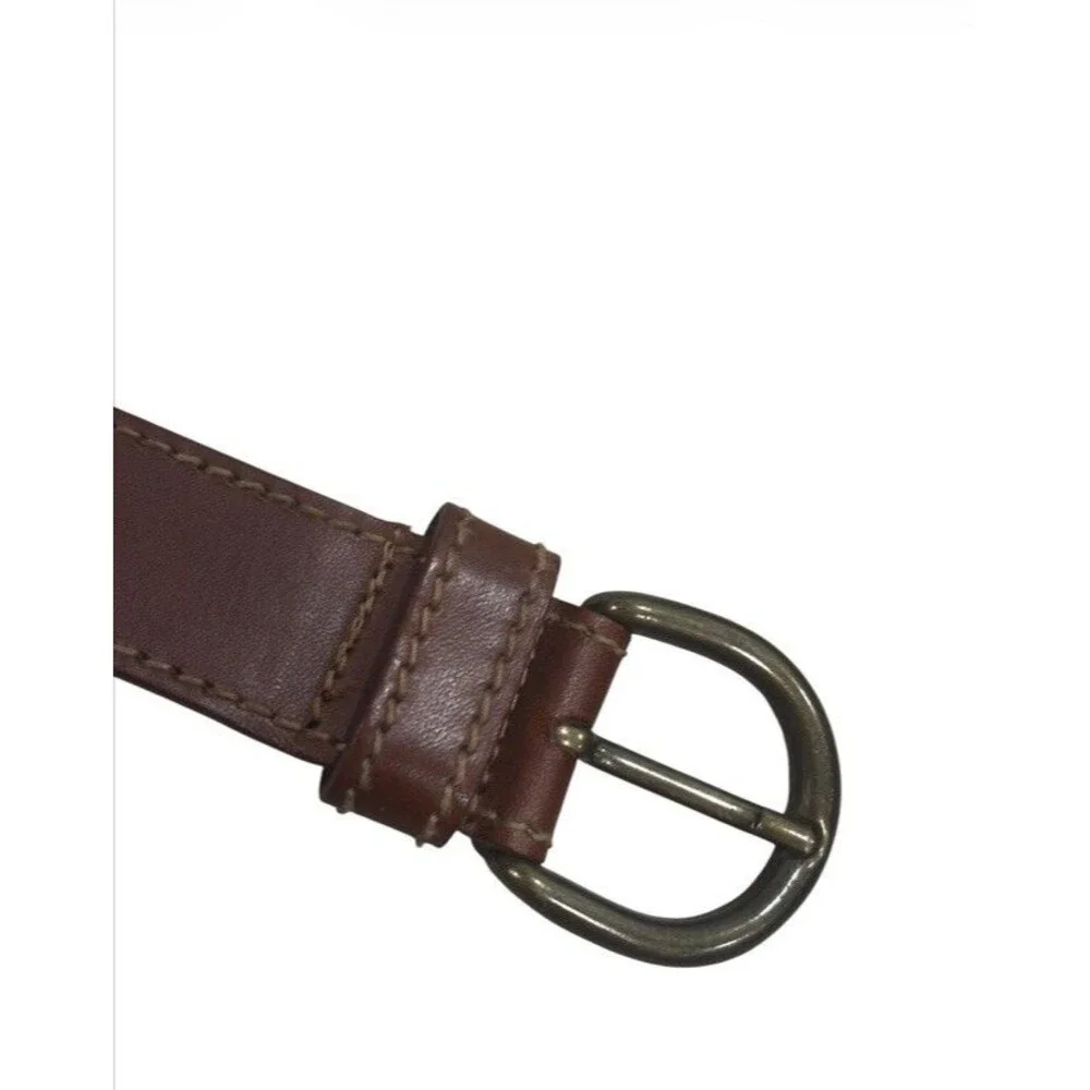 Vintage Belt Mens Braided Leather Jeans Belt Brown Size 36